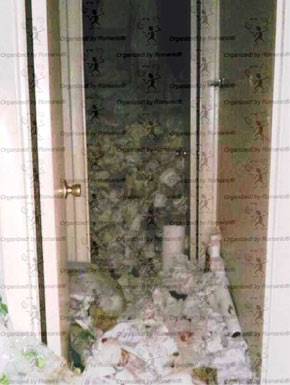 Adult diapers hoarded in bathroom Adult diapers hoarded in bathroom